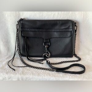 Rebecca Minkoff M.A.C. Convertible Crossbody Bag Black Leather
